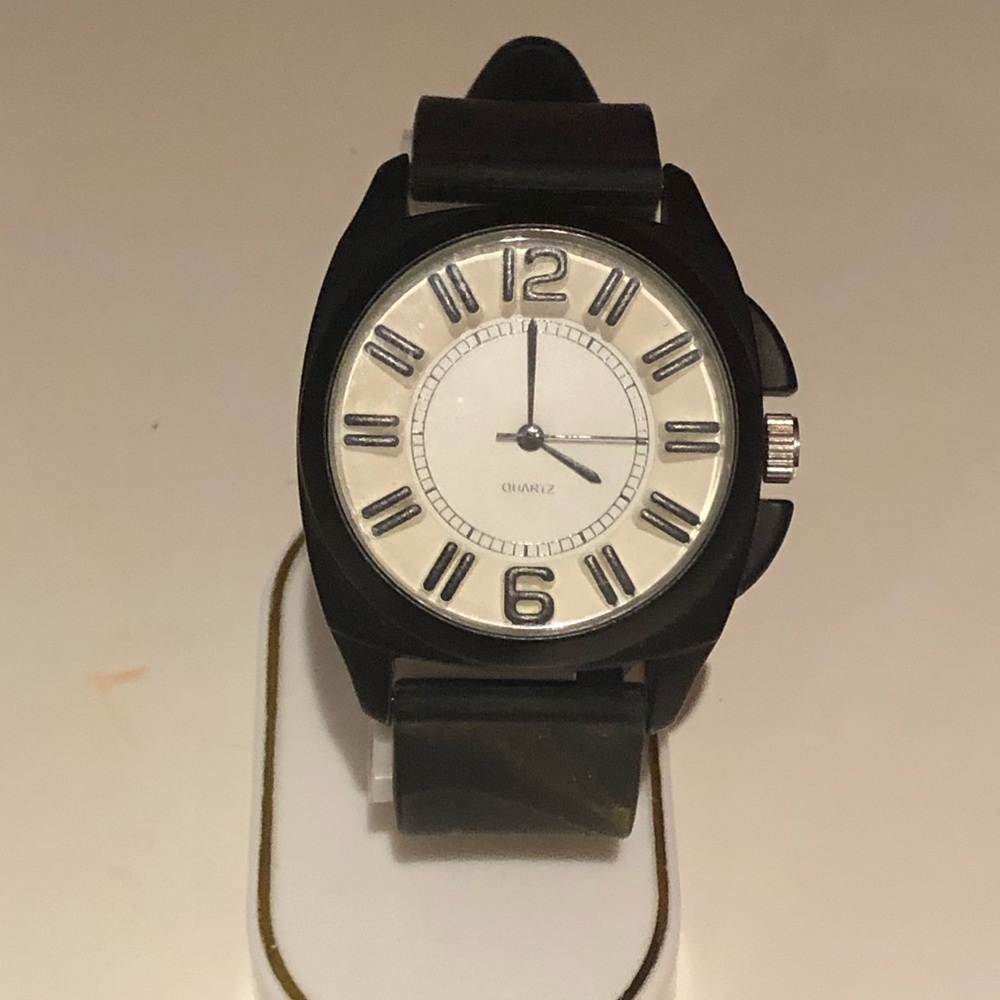 3/$20 Black watch with plastic band